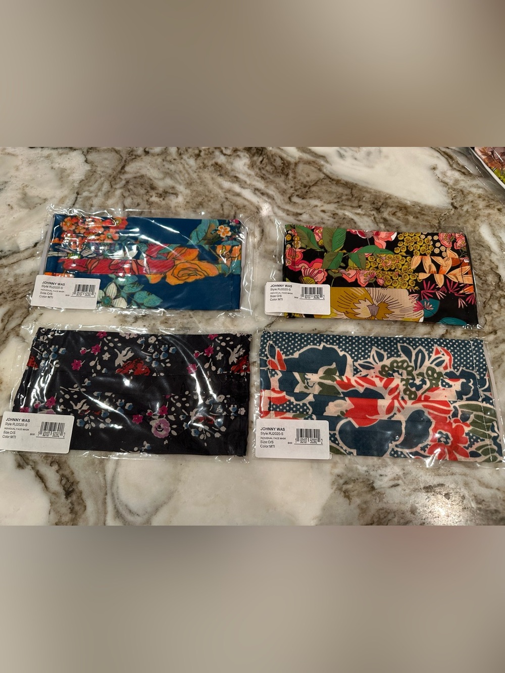 New with Tag!  Johnny Was Assorted Floral Face Masks - Fabric